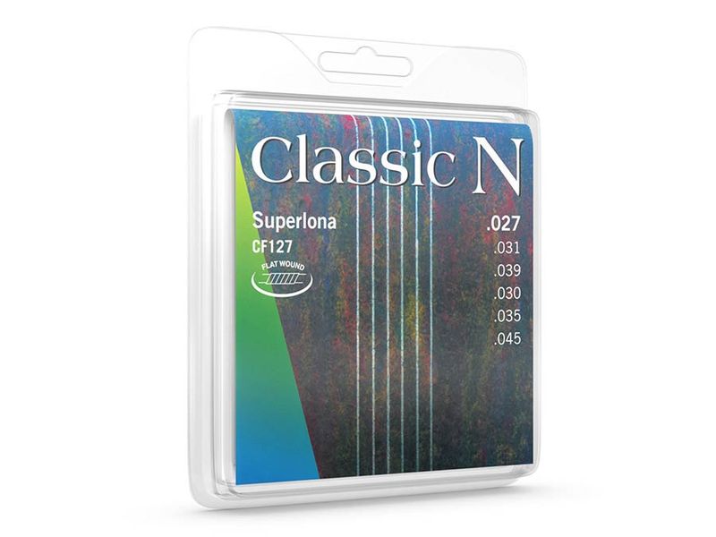 Thomastik THCF-128 Classic N string set classic, susynthetic corea flatwound, G-3 wound, 037-031-027-030-035-045