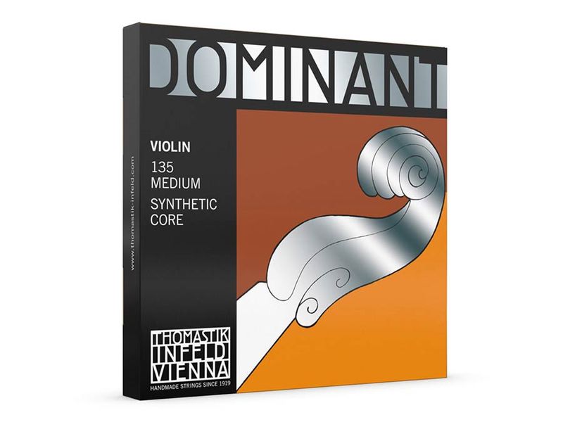 Thomastik TH-135 Dominant violin string set 4/4 medium, synthetic core, includes TH-130