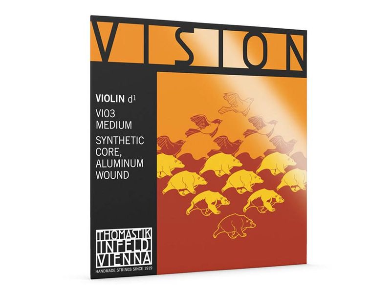 Thomastik VI-03 Vision violin string D-3 4/4 medium, synthetic core, aluminum wound