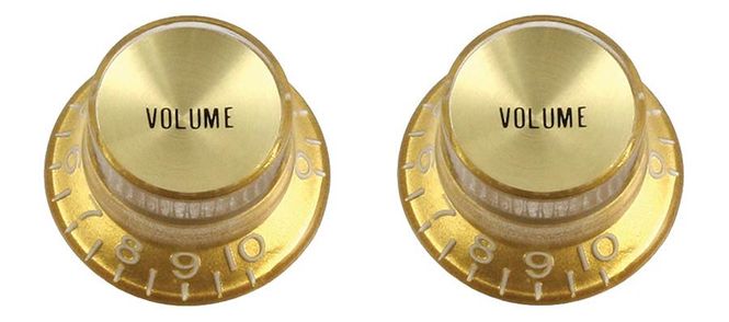 Hovedbilde Allparts Reflector Knobs Volume Gold 2-p