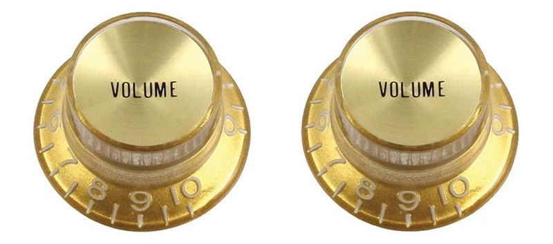 Allparts Reflector Knobs Volume Gold 2-p