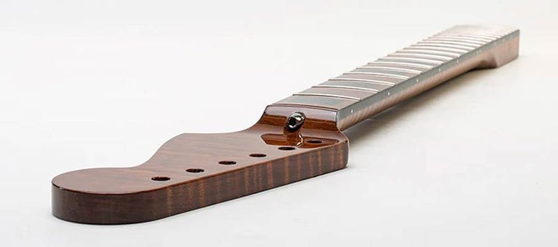 Allparts Select ltd VIN-MOD Deluxe neck for Jazzmaster, AAA+ roasted flamed maple,  bound w. block inlays, poly finish