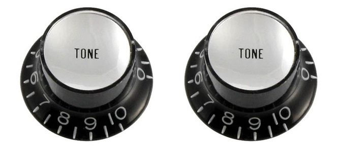 Hovedbilde Allparts Reflector Knobs Tone Black 2-p