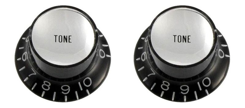 Allparts Reflector Knobs Tone Black 2-p