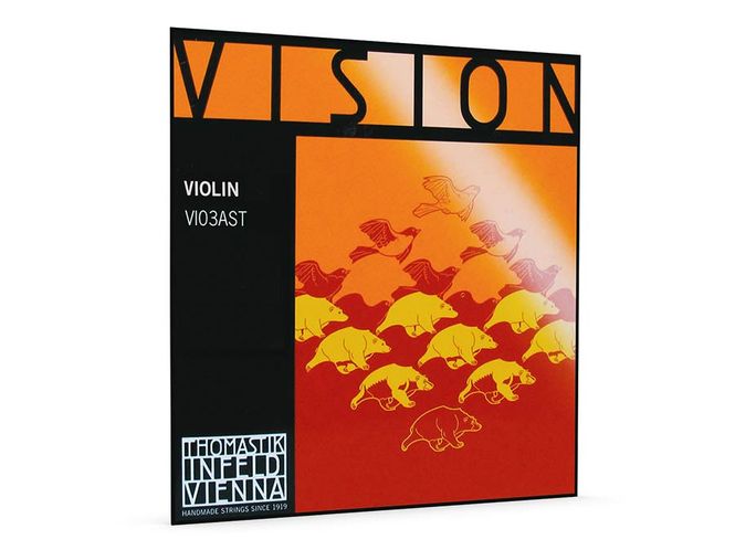 Hovedbilde Thomastik VI-03A-ST Vision violin string D-3 4/4 heavy, synthetic core, silver wound