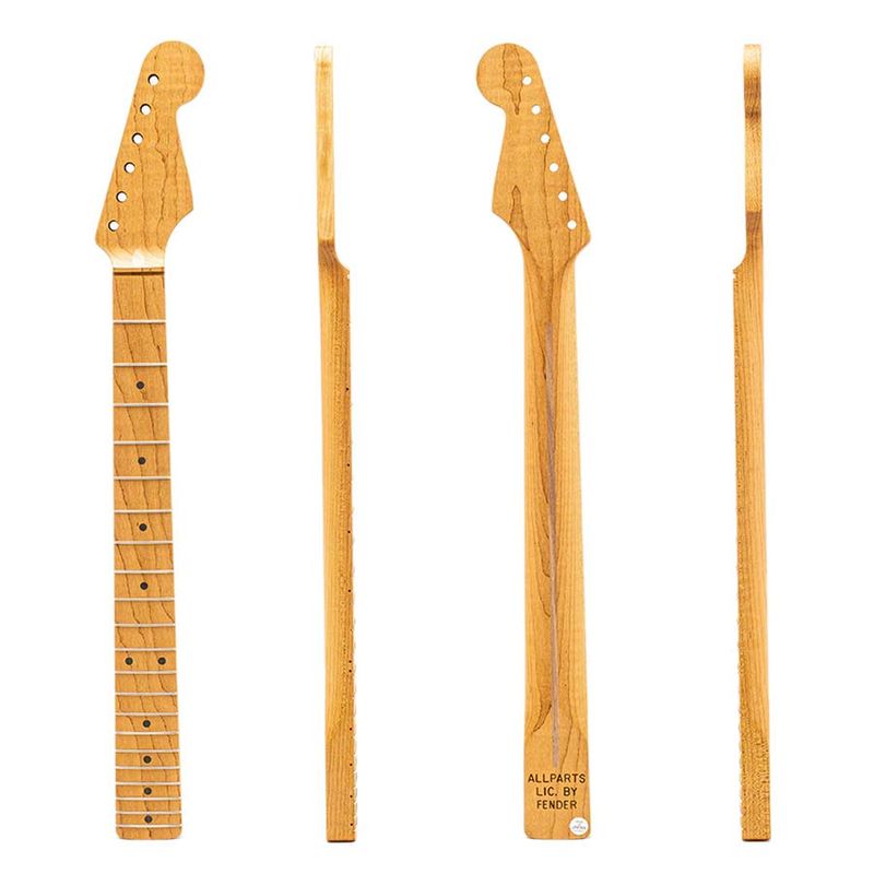 Allparts Select ltd VIN-MOD replacement neck for Stratocaster, AAA+ roasted flamed maple,  chunky C shape, unfinished