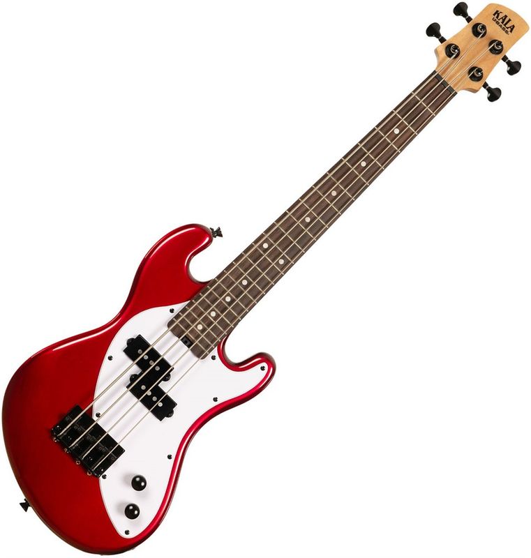 Kala UBASS-SB-RD-FS Solid Body 4-String Metallic Red Fretted U-BASS