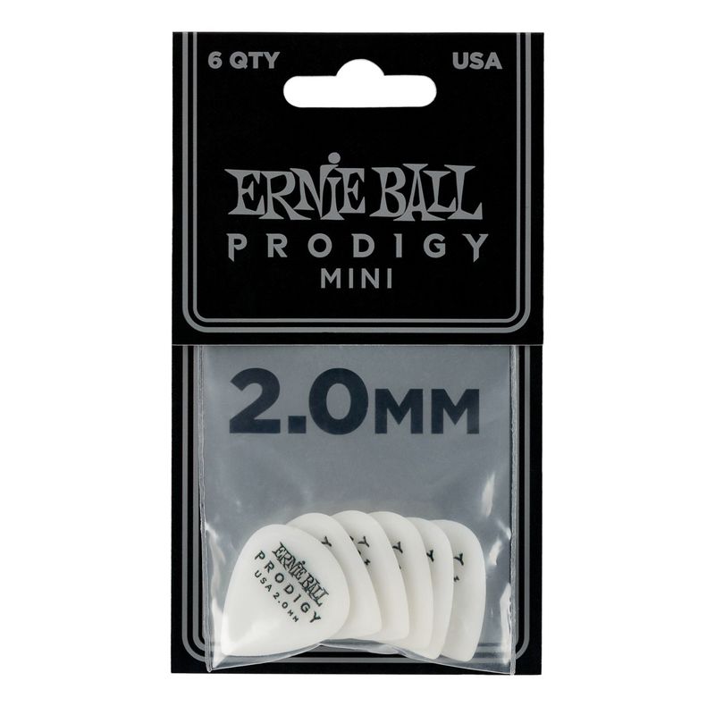 Ernie Ball EB-9203 2,0mm White Mini Prodigy picks 6stk