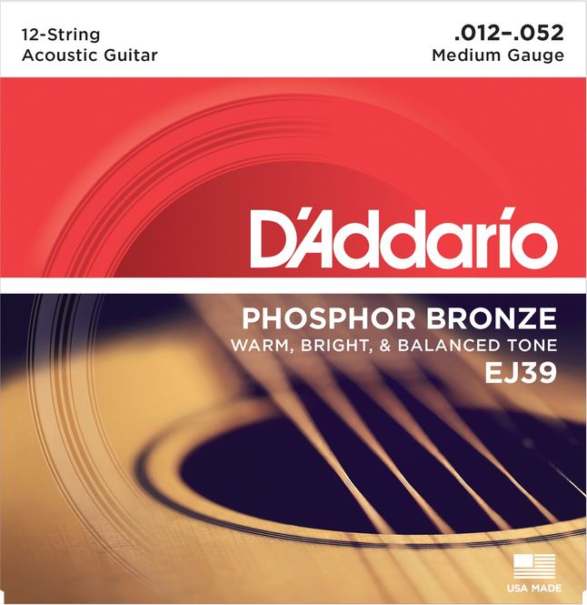 Hovedbilde D'Addario Fretted EJ39 012 - 052 (12-Strengesett)