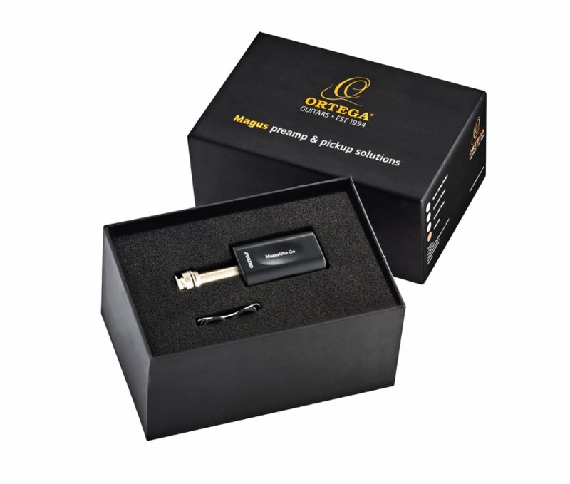 Ortega MagusUkeGO Ukulele active output jack preamp system.
