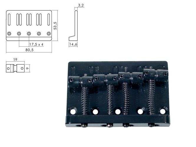 Hovedbilde  BB-204-B Boston bridge-tailpiece