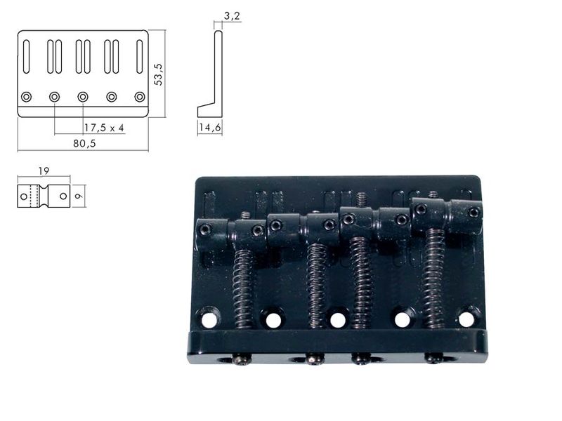  BB-204-B Boston bridge-tailpiece