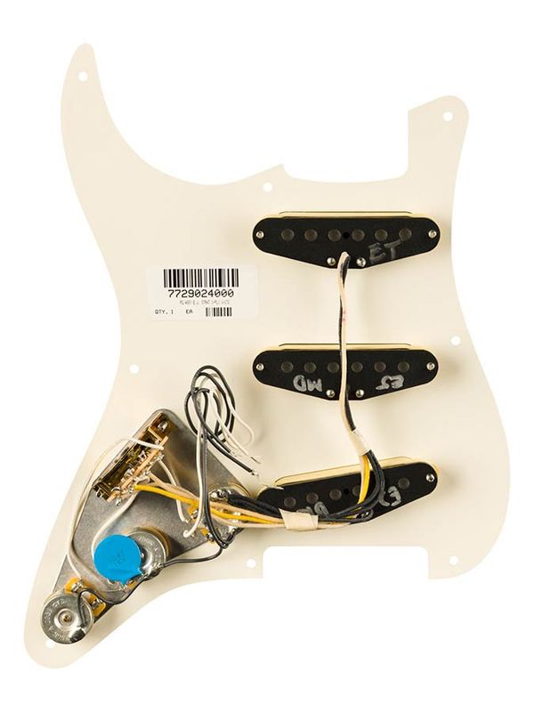 Fender Pre-wired Strat Pickguard Eric Johnson Signature SSS Parchment 8 skruehull