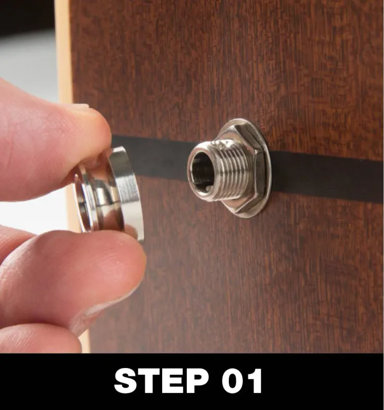 MusicNomad MN271 Acoustilok Metric Jack Adapter for Strap Locks til end pin jack med mm-gjenger