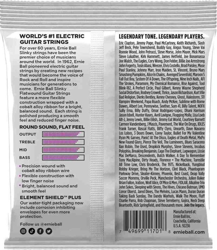 Ernie Ball 2590 Flatwound Power Slinky Electric Guitar