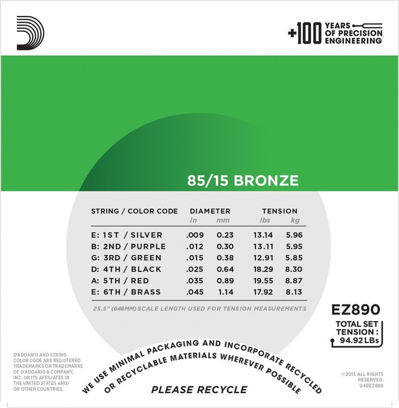 D'Addario Fretted EZ890 009-045