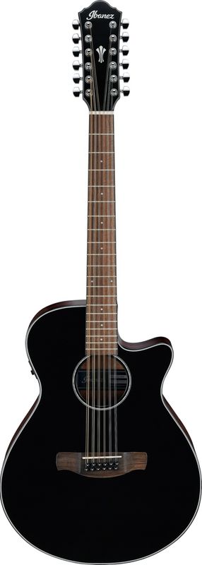 Ibanez AEG5012-BKH Black High Gloss 12-strengsgitar