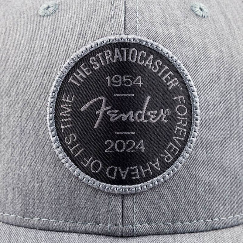 Fender Caps Stratocaster 70th Anniversary badge hat gray heather