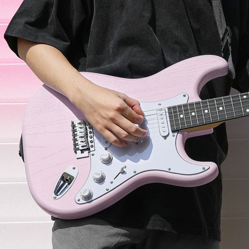 Donner DST-80 el-gitar pakke shell pink