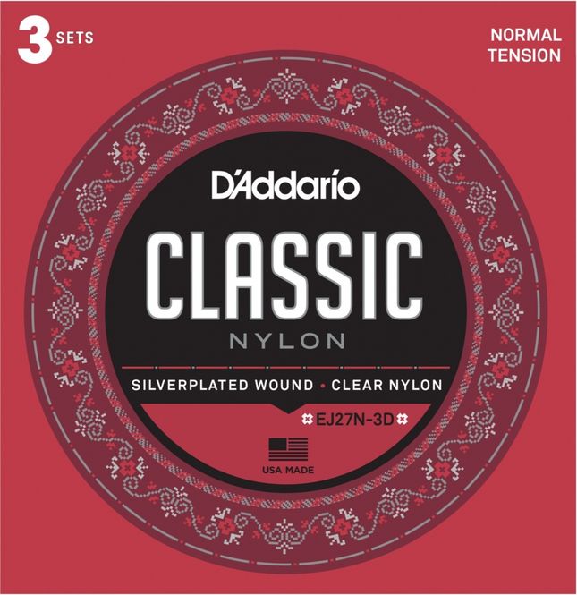Hovedbilde Daddario EJ27N Classic Clear Nylon 3 pack