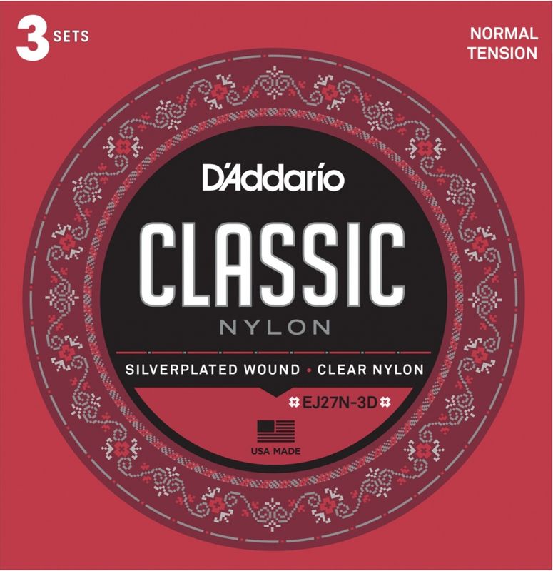 Daddario EJ27N Classic Clear Nylon 3 pack