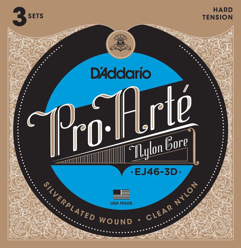 Daddario EJ46-3D Nylon Strenger Hard Tension 3-pack