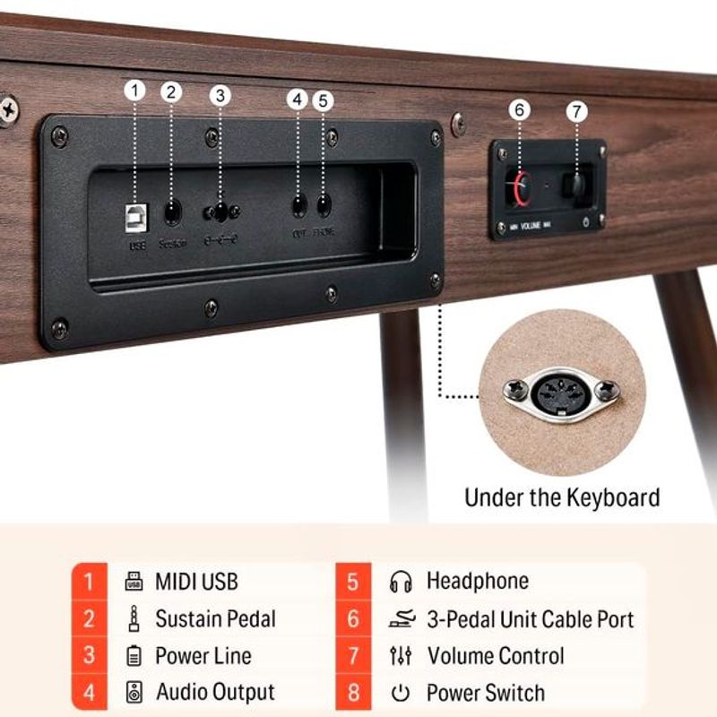 Donner DDP-80 el-piano walnut 