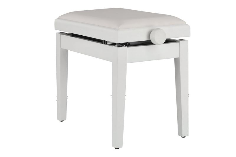 GEWA Piano bench Deluxe Autolift Vinyl White matt
