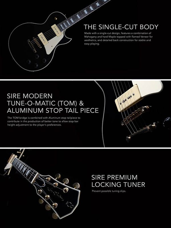 Sire L7V/BK Larry Carlton electric guitar L-style with P90s black