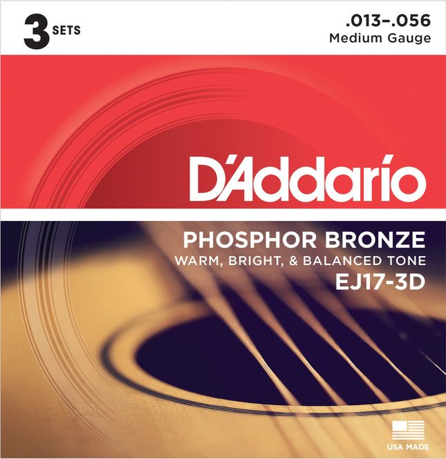 Hovedbilde D'Addario Fretted EJ17-3D 013 - 056 (3-pack)
